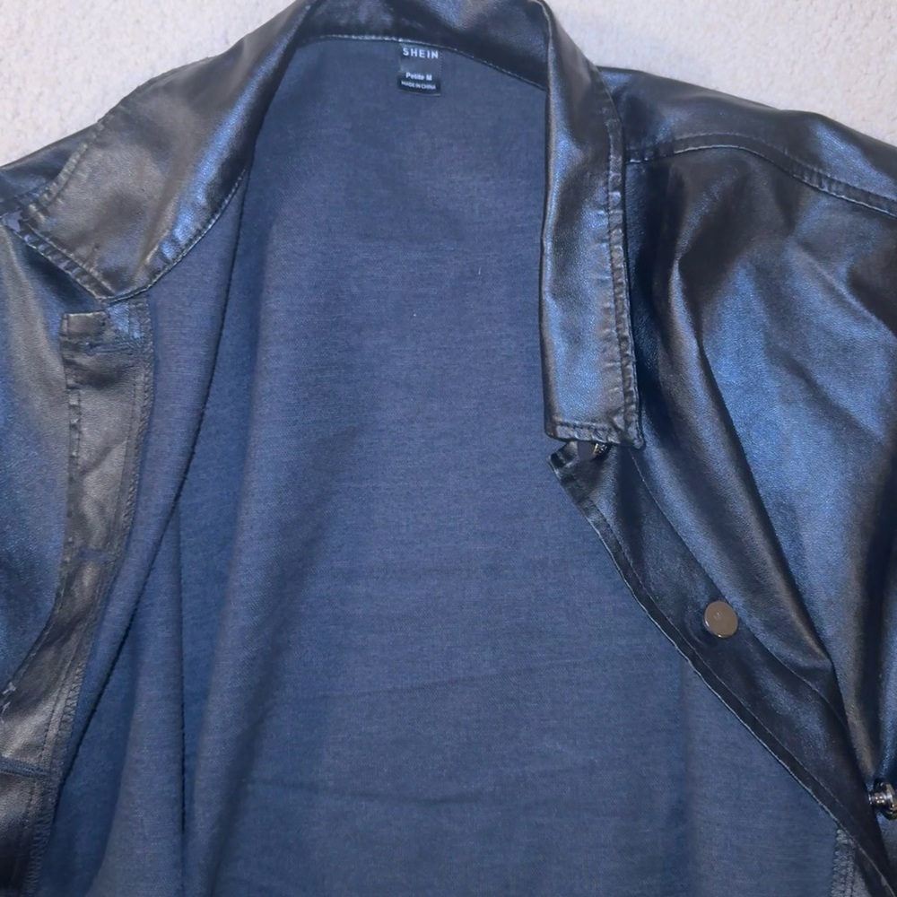 SHEIN Women's Black Leather Jacket - Picture 3 of 5